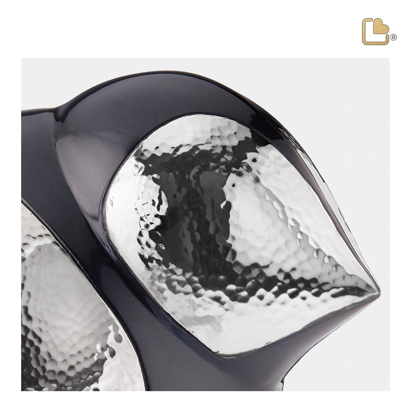 A561   SoulBird Female Standard Adult Urn Midnight & Hmd Silver