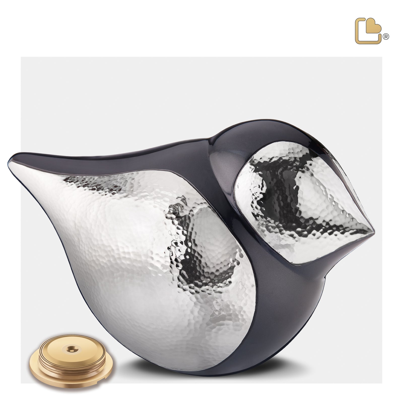 A561   SoulBird Female Standard Adult Urn Midnight & Hmd Silver