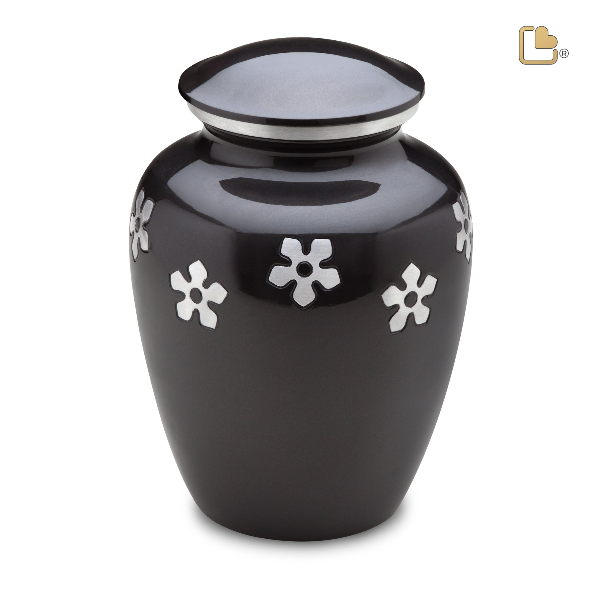 A570   Divine Forget-Me-Not Standard Adult Urn Midnight & Bru Pewter