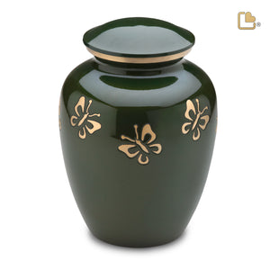 A571   Divine Butterfly Quest Standard Adult Urn Green & Bru Gold