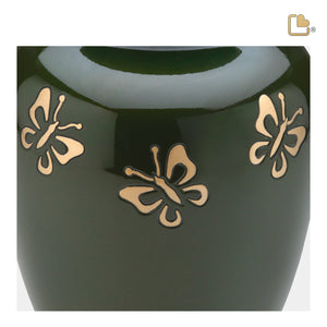 A571   Divine Butterfly Quest Standard Adult Urn Green & Bru Gold