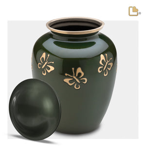 A571   Divine Butterfly Quest Standard Adult Urn Green & Bru Gold