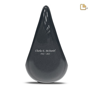 A580   TearDrop Standard Adult Urn Midnight & Bru Pewter