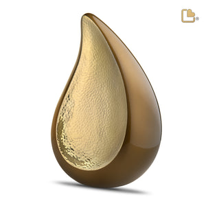 A581   TearDrop Standard Adult Urn Bronze & Hmd Gold