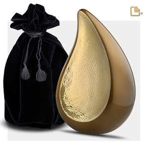 A581   TearDrop Standard Adult Urn Bronze & Hmd Gold