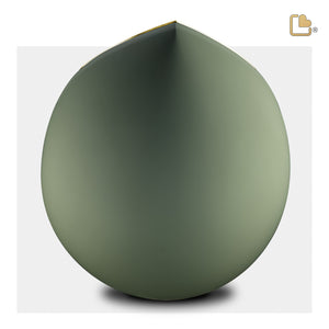 A585   Drop Standard Adult Urn Sage Green & Bru Gold