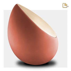 A587   Drop Standard Adult Urn Terracotta & Bru Gold