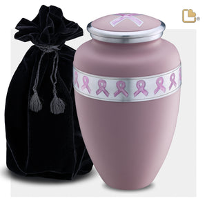 A900   Awareness Standard Adult Urn Pink & Bru Pewter