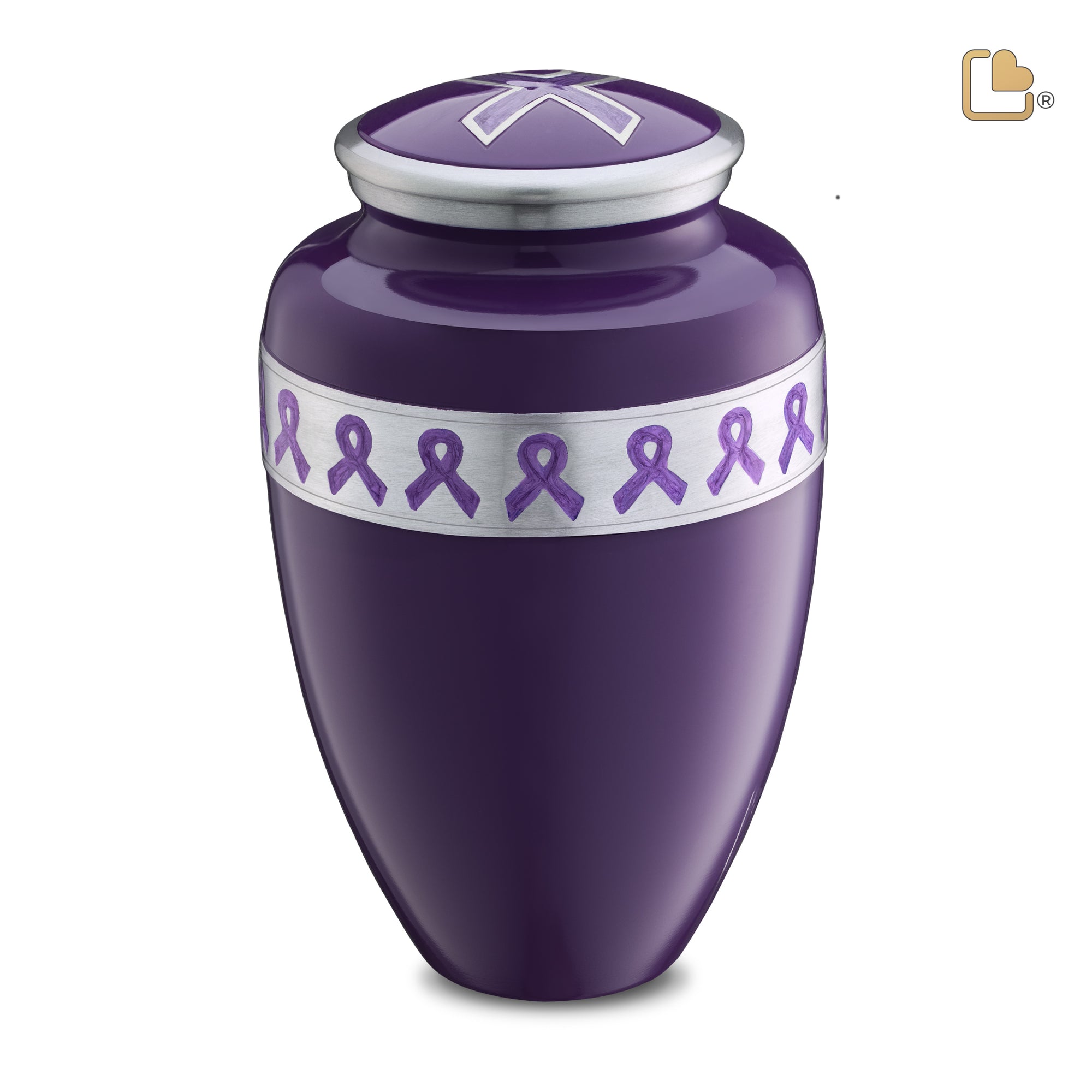 A901   Awareness Standard Adult Urn Purple & Bru Pewter