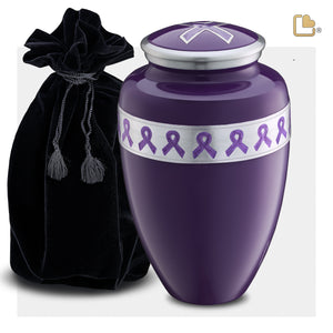 A901   Awareness Standard Adult Urn Purple & Bru Pewter