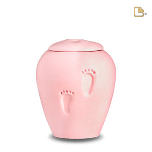 BC132   PetalPink Baby Footprints Child Urn Eco Pigment