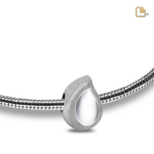 BD2060   TearDrop  Ashes Bead Pol & Bru Silver