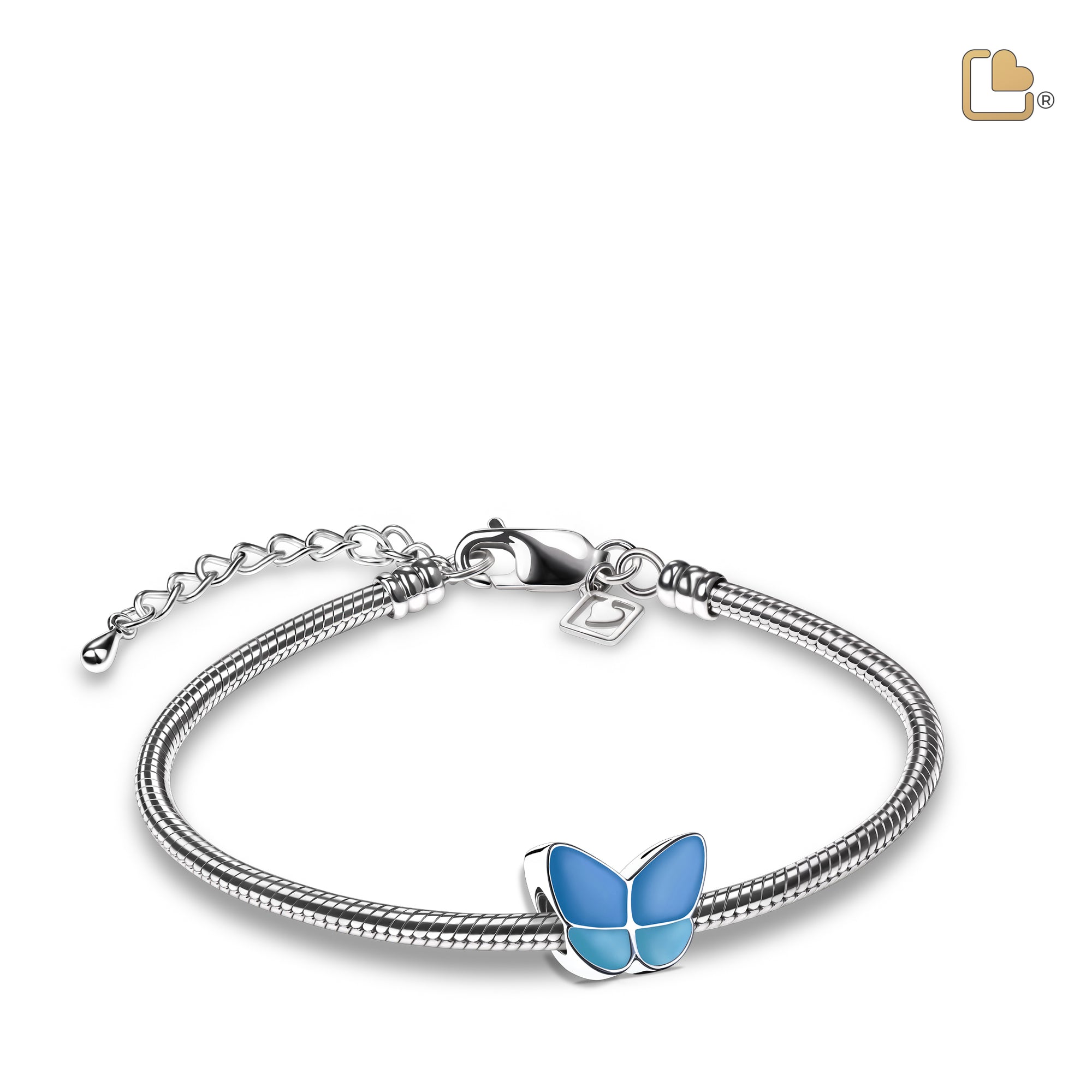 BD2091   Wings of Hope Ashes Bead Pearl Blue & Pol Silver