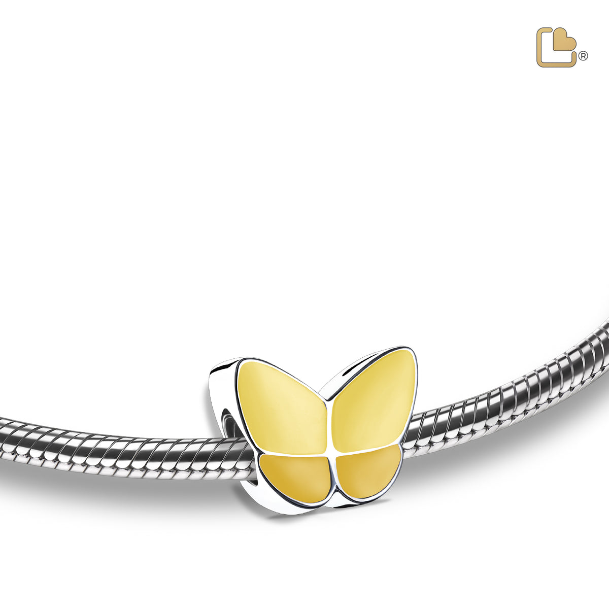 BD2093   Wings of Hope Ashes Bead Pearl Yellow &amp; Pol Silver
