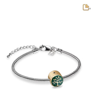 BD2121   Tree of Love Ashes Bead Pearl Green & Pol Gold Vermeil