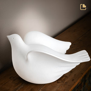 CA100   Love Dove Standard Adult Urn White