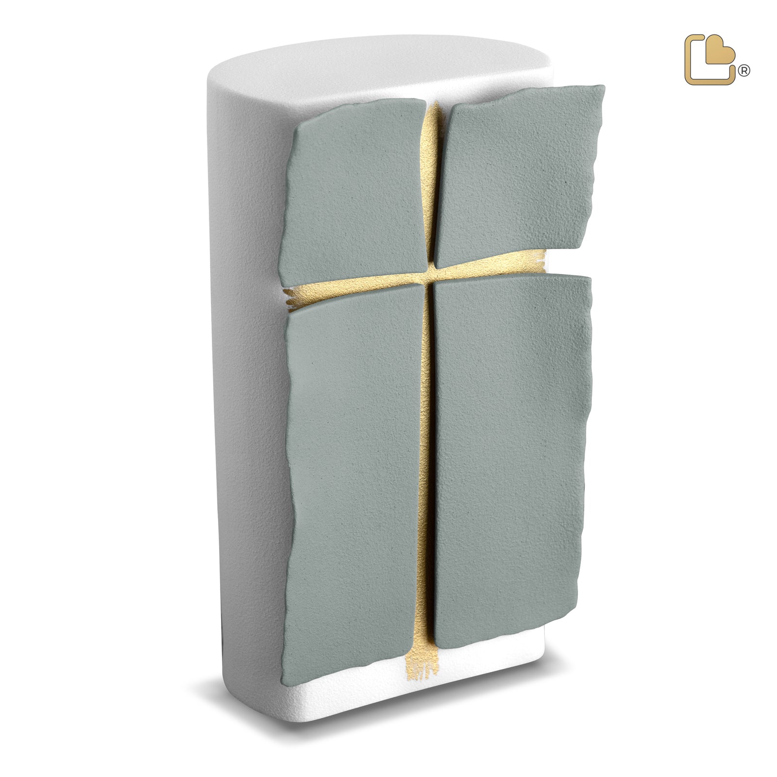 CA140   Holy Cross Standard Adult Urn Silver Grey & White