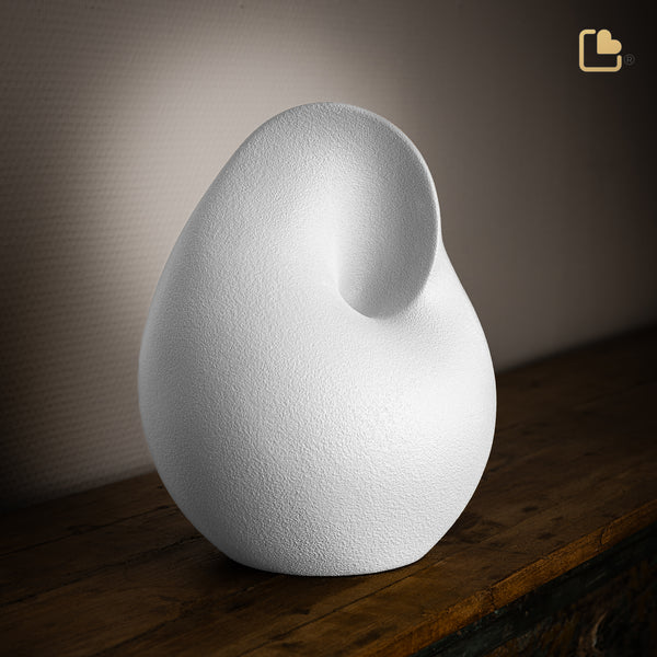 CA160 Soulful Shell Standard Adult Urn White - LoveUrns®US