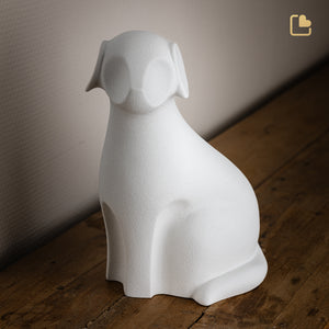 CP190   Dog Pet Urn White