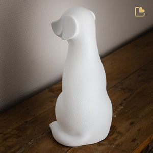 CP190   Dog Pet Urn White