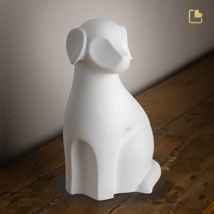 CP190   Dog Pet Urn White