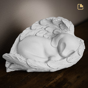 CP200   Angelic Dog Pet Urn White