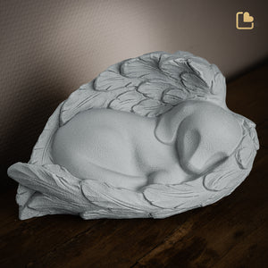 CP201   Angelic Dog Pet Urn Silver Grey