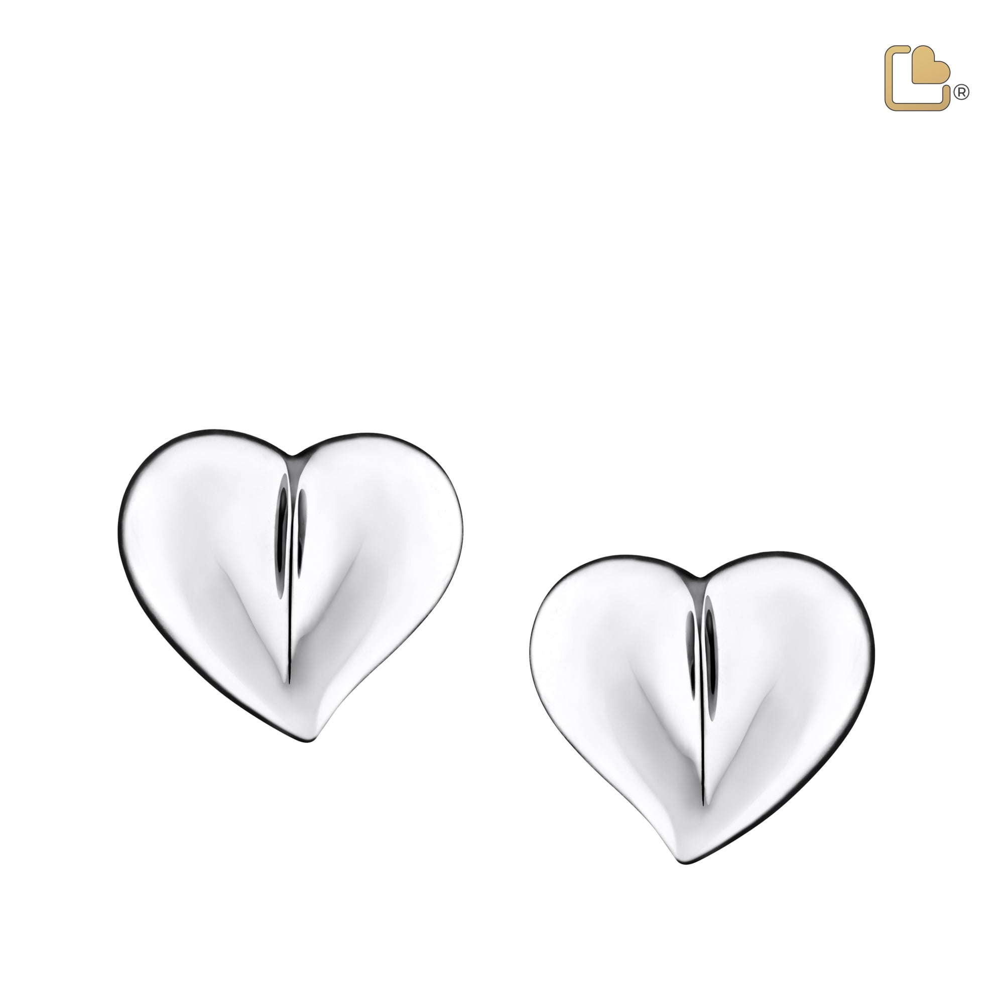 ER1010   LoveHeart Stud Earrings Pol Silver