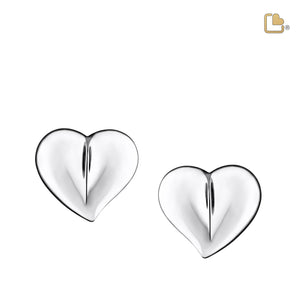 ER1010   LoveHeart Stud Earrings Pol Silver