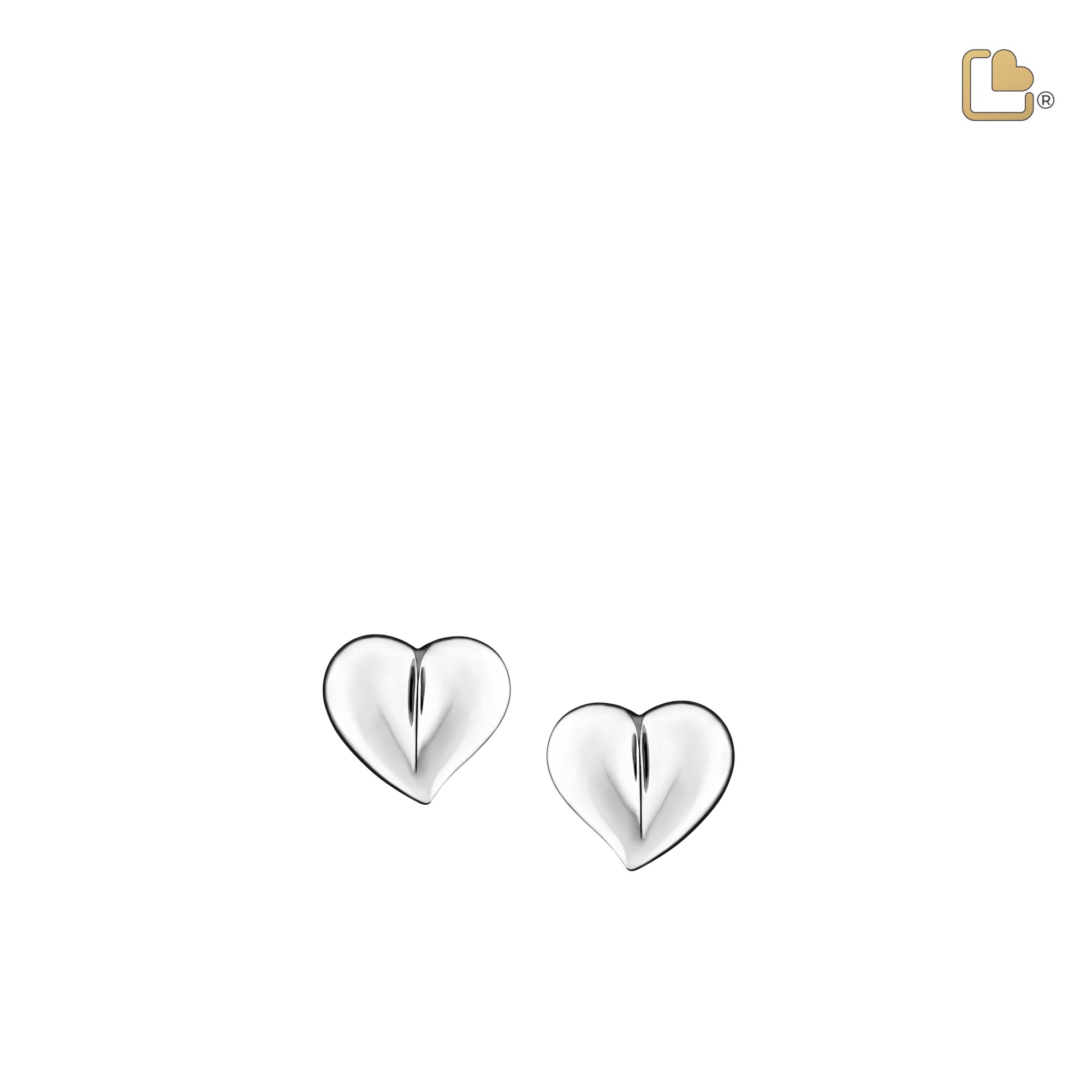 ER1010   LoveHeart Stud Earrings Pol Silver