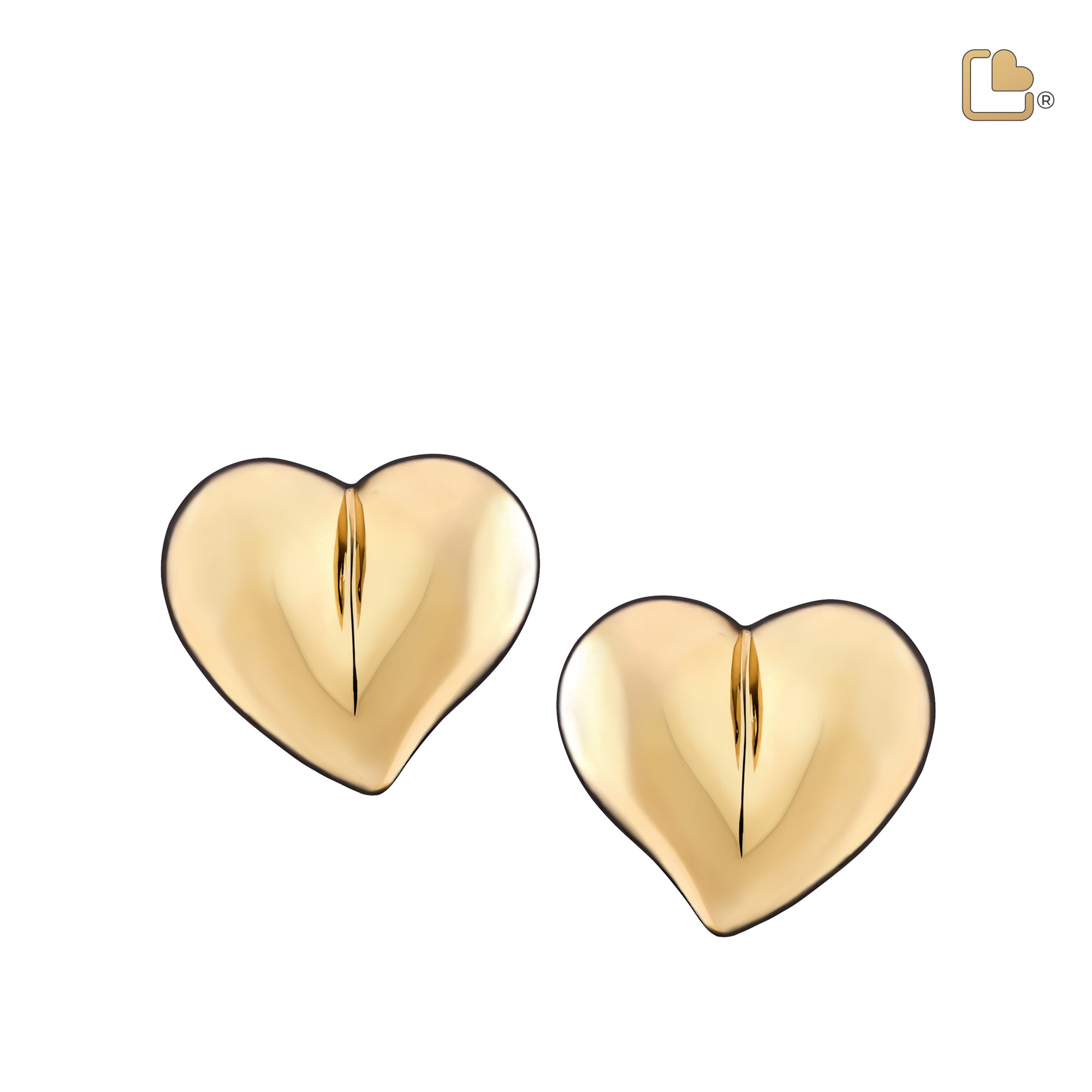 ER1011   LoveHeart Stud Earrings Pol Gold Vermeil