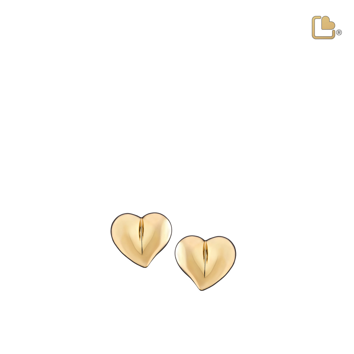 ER1011   LoveHeart Stud Earrings Pol Gold Vermeil