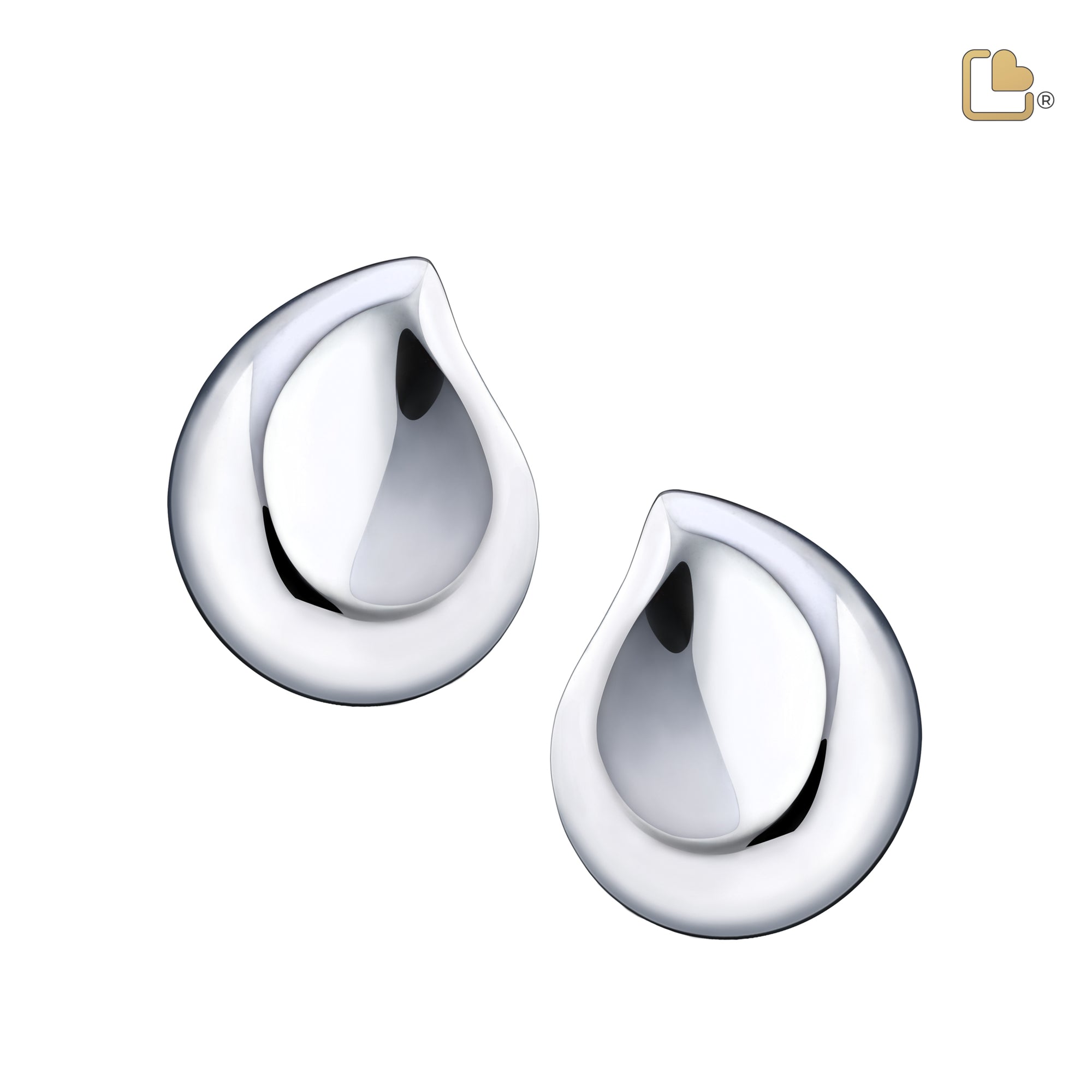 ER1022   TearDrop Stud Earrings Pol Silver