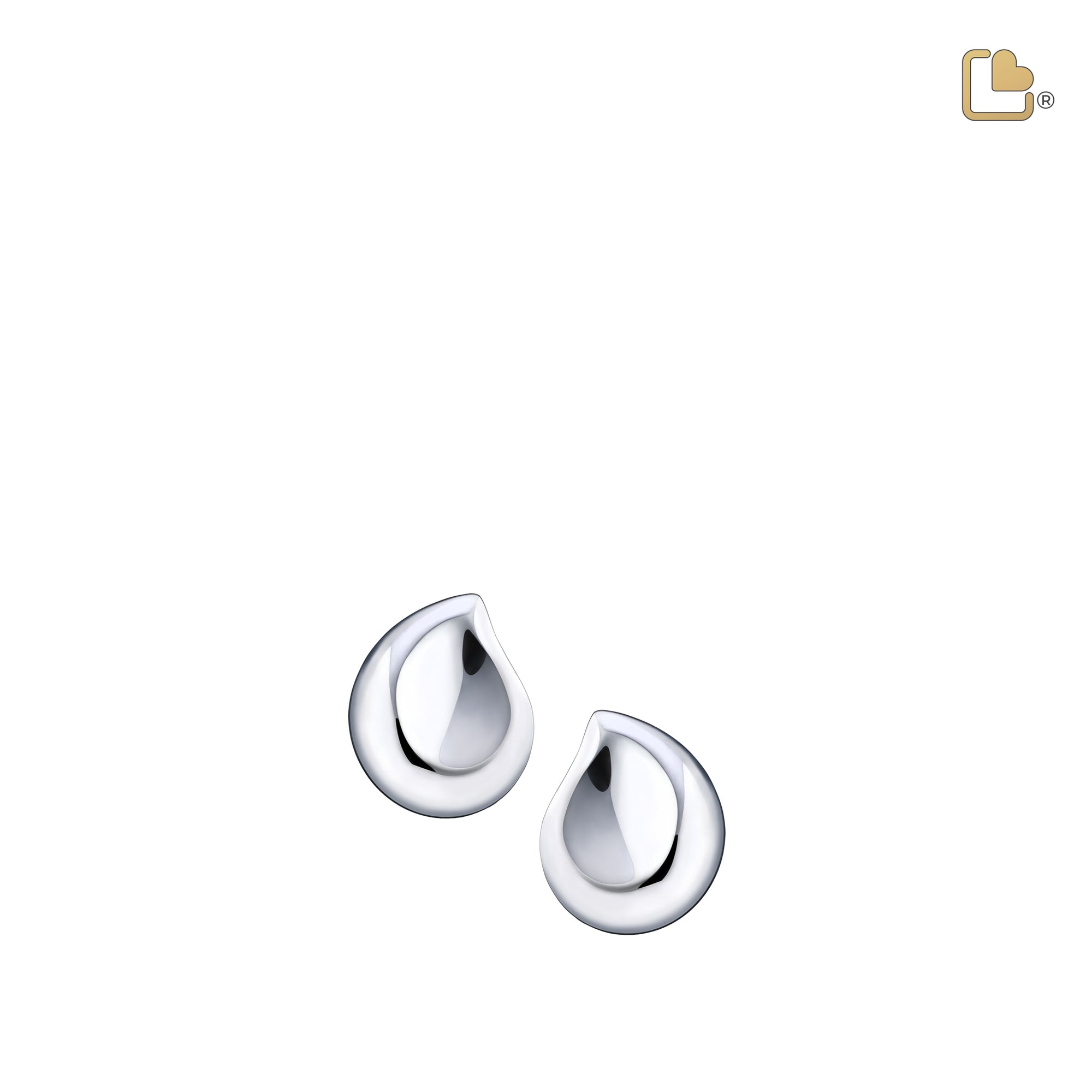 ER1022   TearDrop Stud Earrings Pol Silver