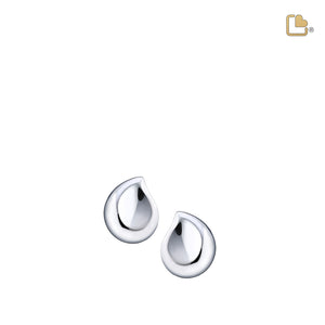 ER1022   TearDrop Stud Earrings Pol Silver