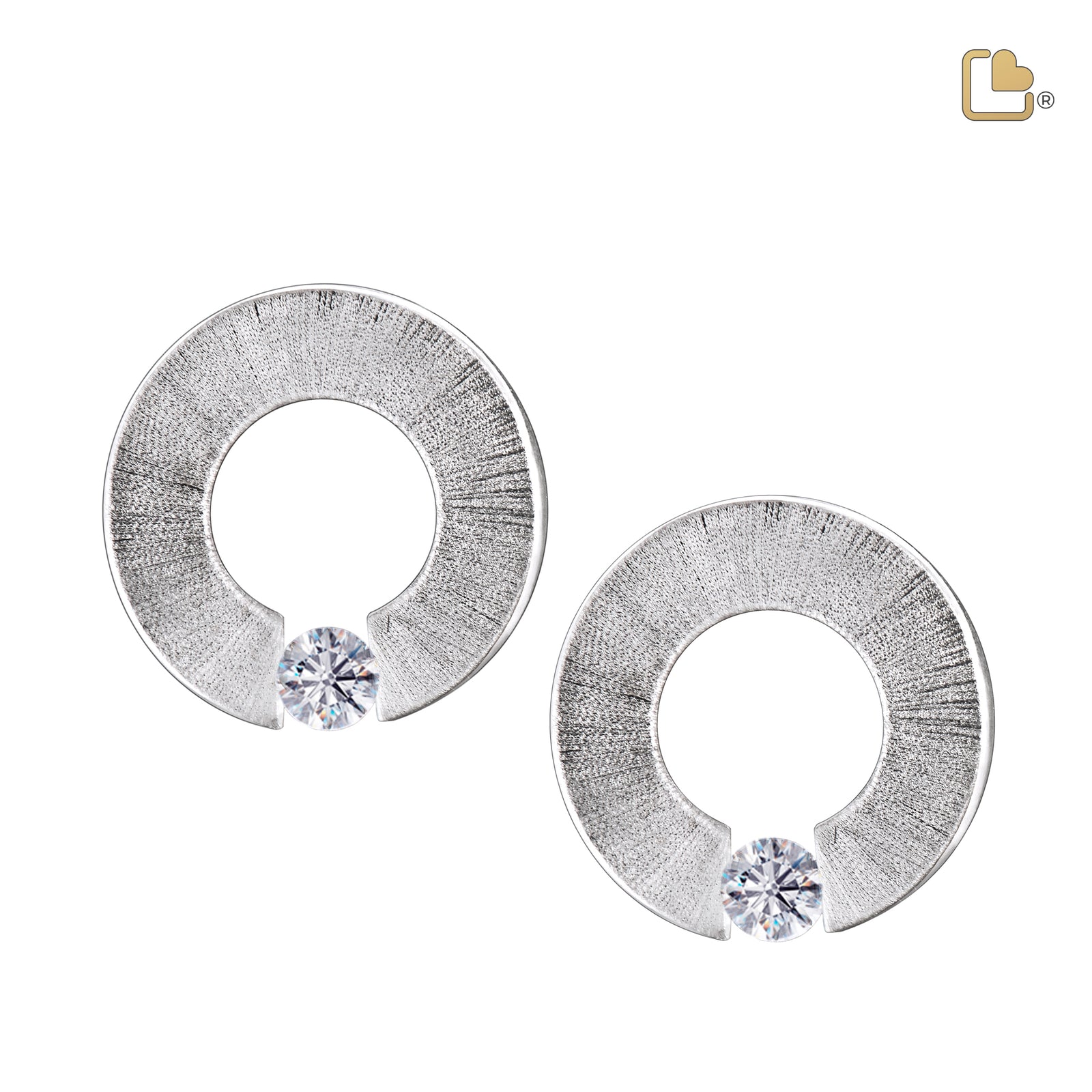 ER1040   Omega Stud Earrings Pol & Bru Silver