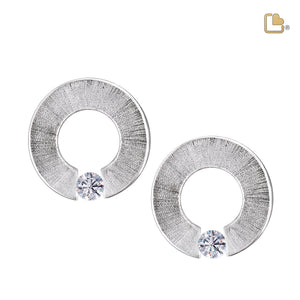 ER1040   Omega Stud Earrings Pol & Bru Silver