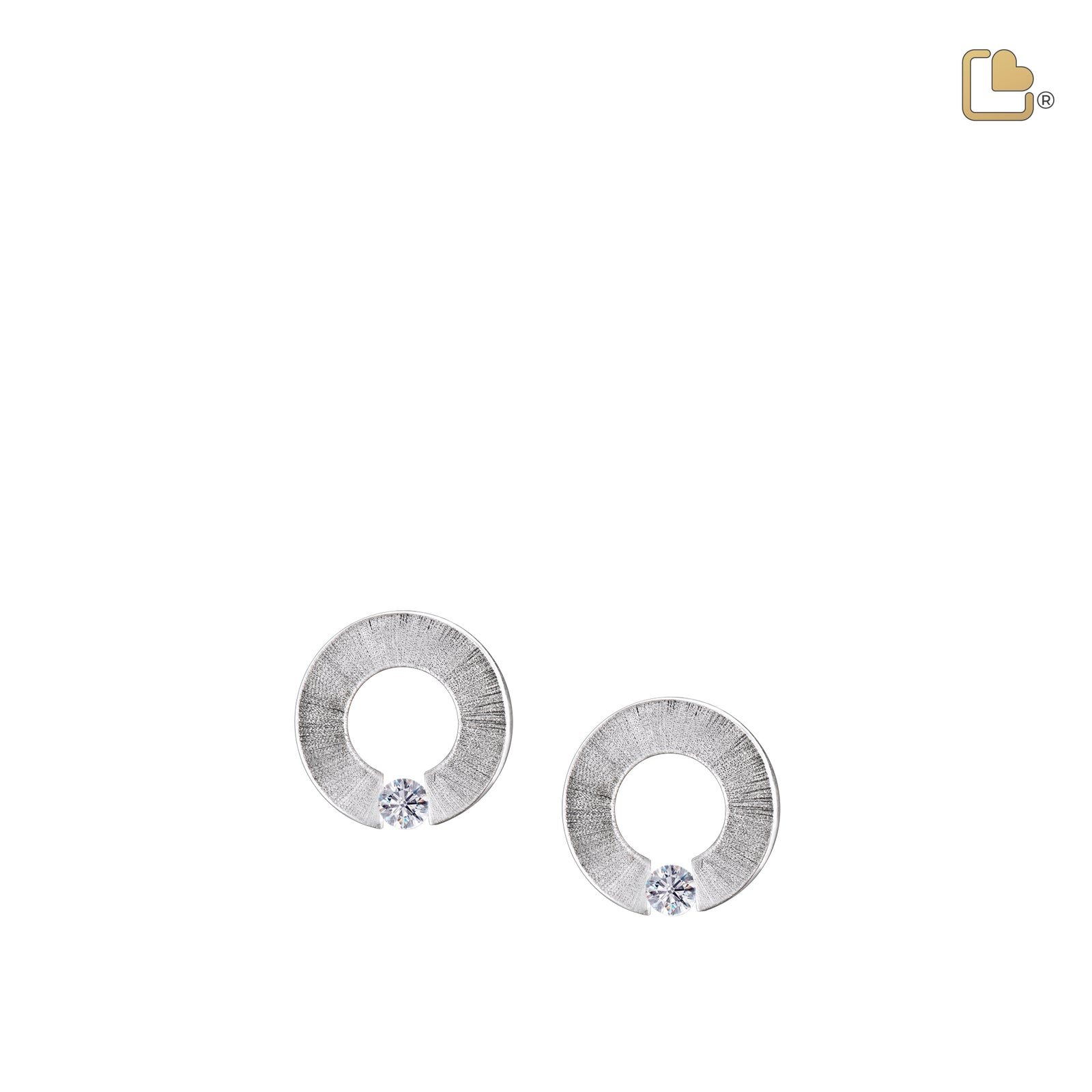 ER1040   Omega Stud Earrings Pol & Bru Silver