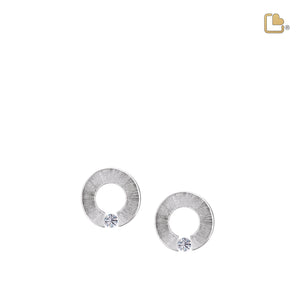 ER1040   Omega Stud Earrings Pol & Bru Silver