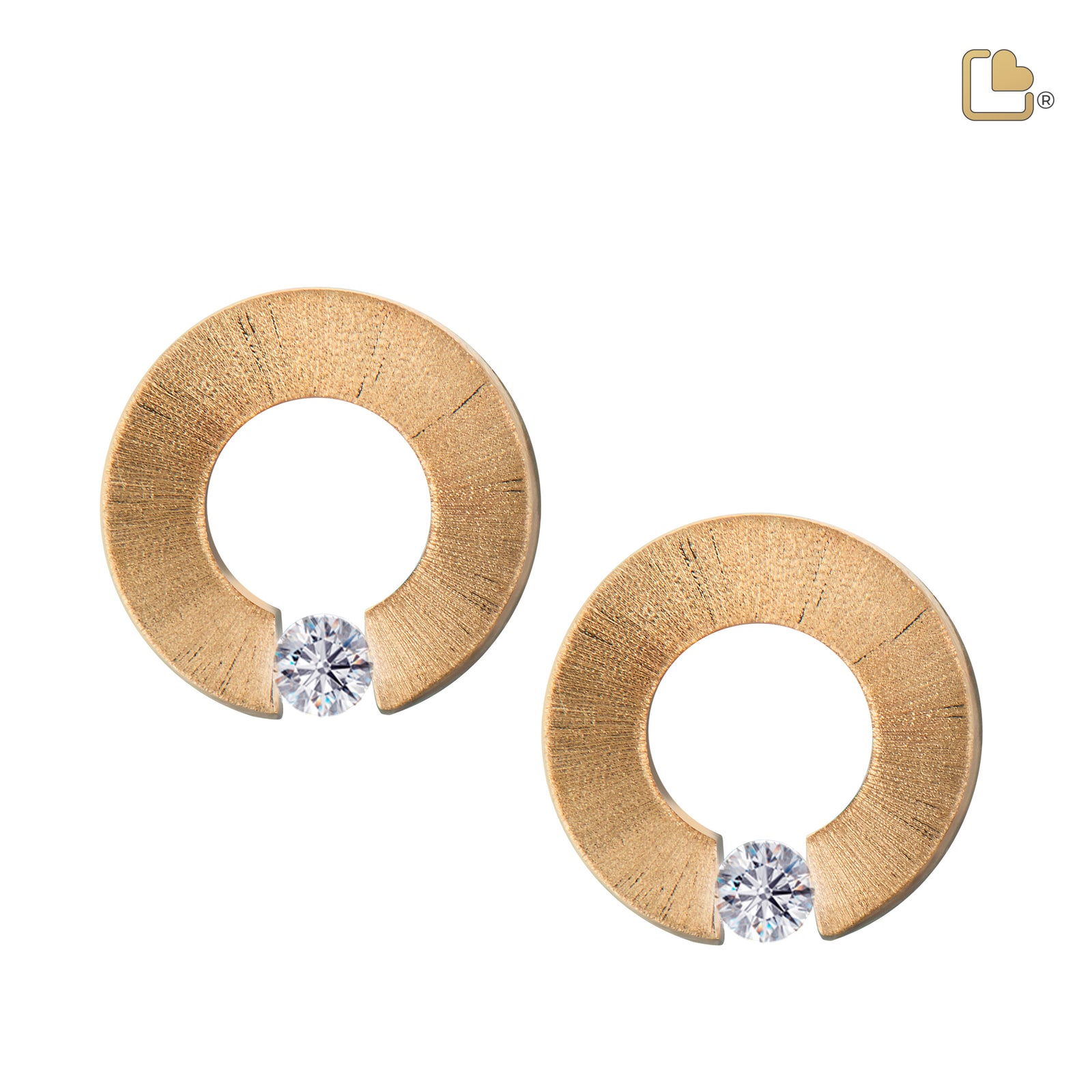 ER1041   Omega Stud Earrings Pol & Bru Gold Vermeil