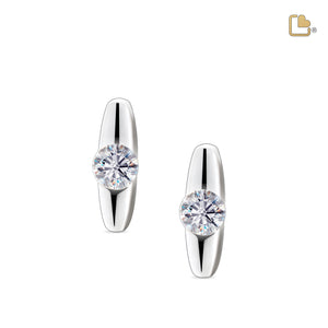 ER1080   Hope Stud Earrings Pol Silver