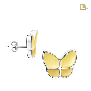 ER1203   Wings of Hope Stud Earrings Pearl Yellow & Pol Silver