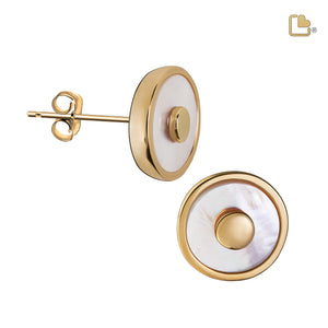 ER1290   Mother of Pearl Stud Earrings Pol Gold Vermeil