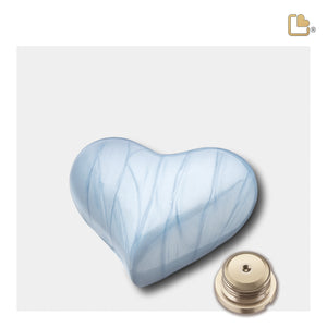 H668   Heart Child Urn Pearl Blue