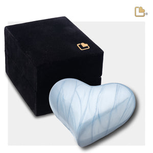 H668   Heart Child Urn Pearl Blue