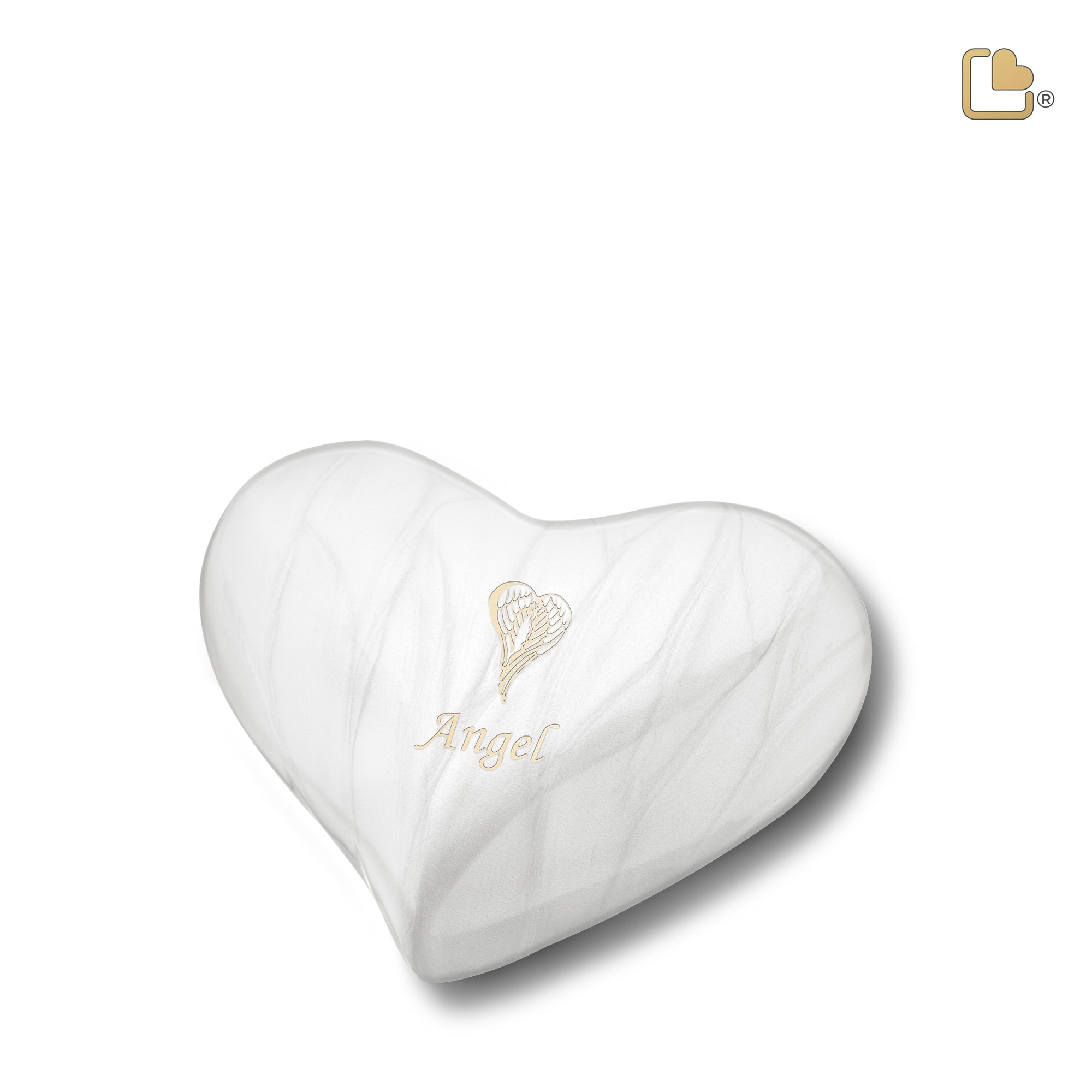 H669   Heart Child Urn Pearl White