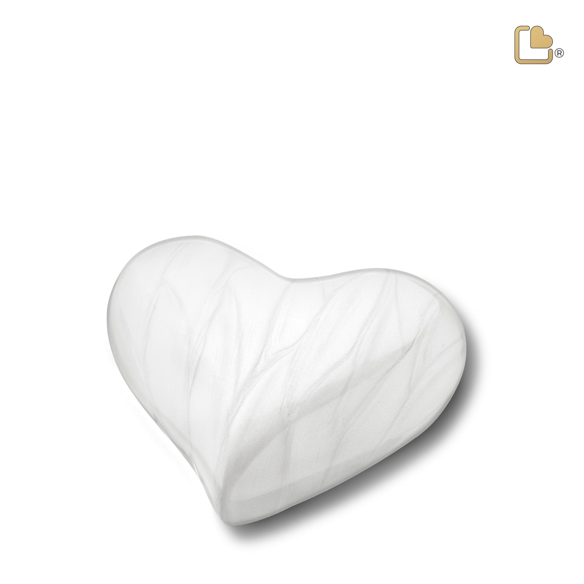 H669   Heart Child Urn Pearl White