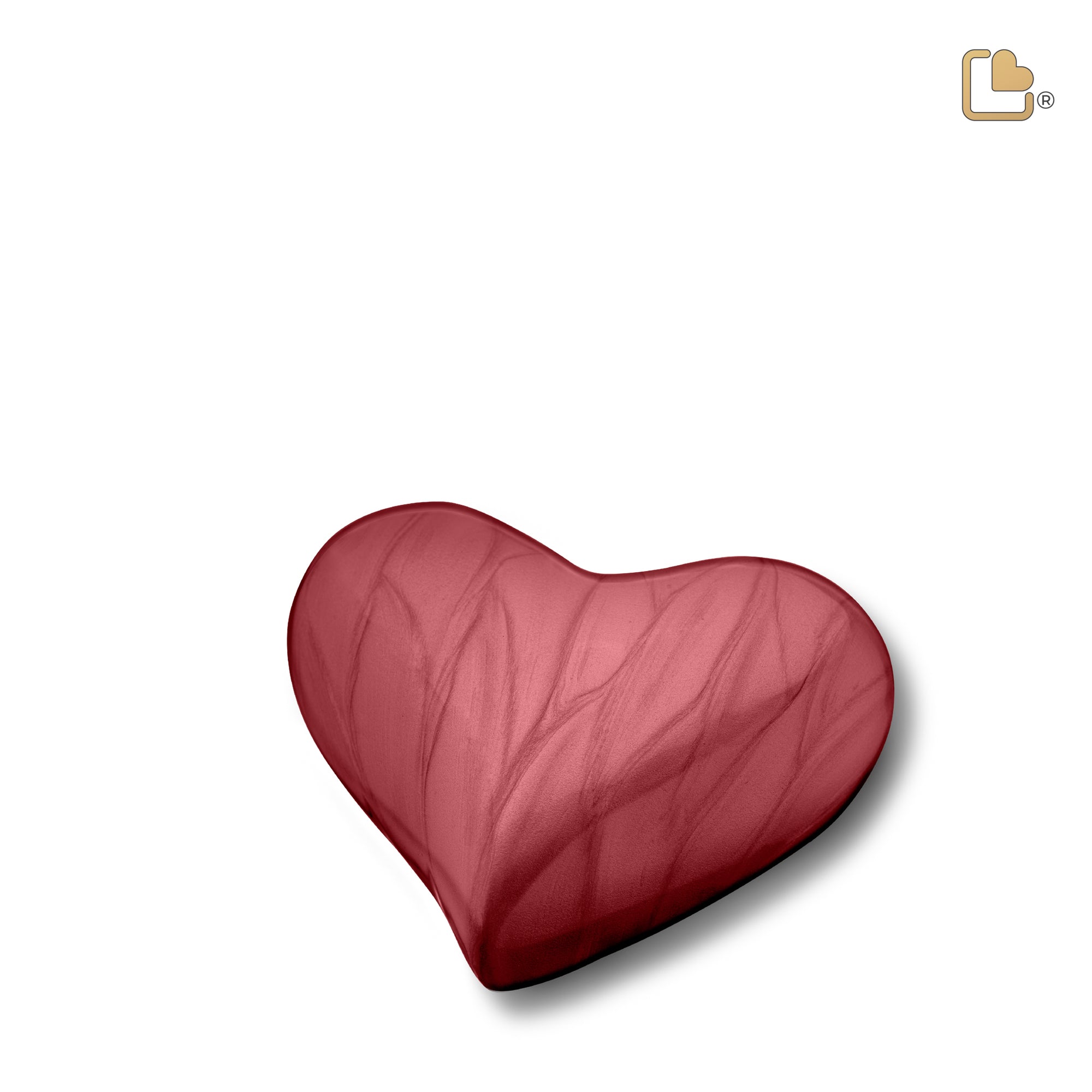 H680   Heart Keepsake Urn Pearl Crimson