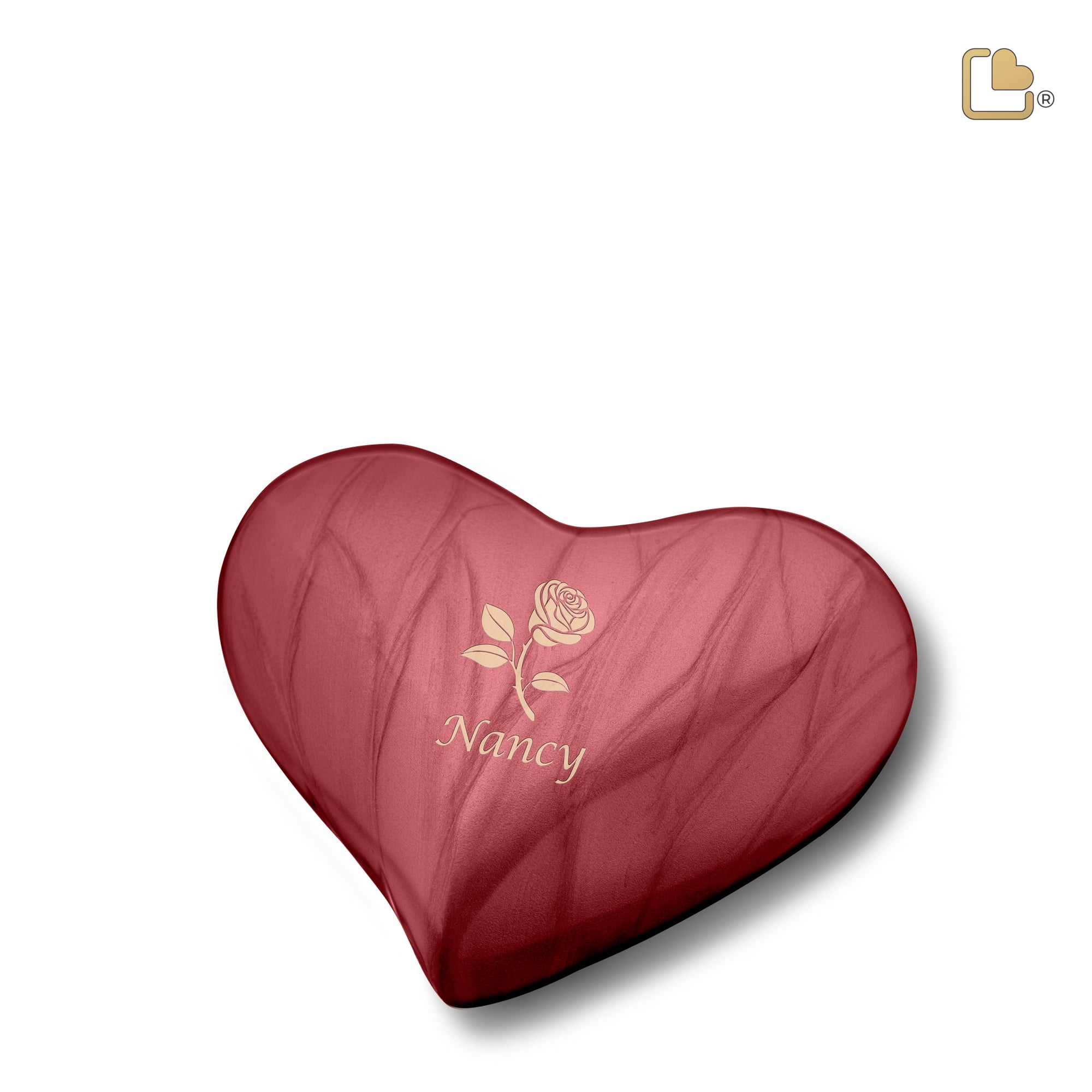 H680   Heart Keepsake Urn Pearl Crimson