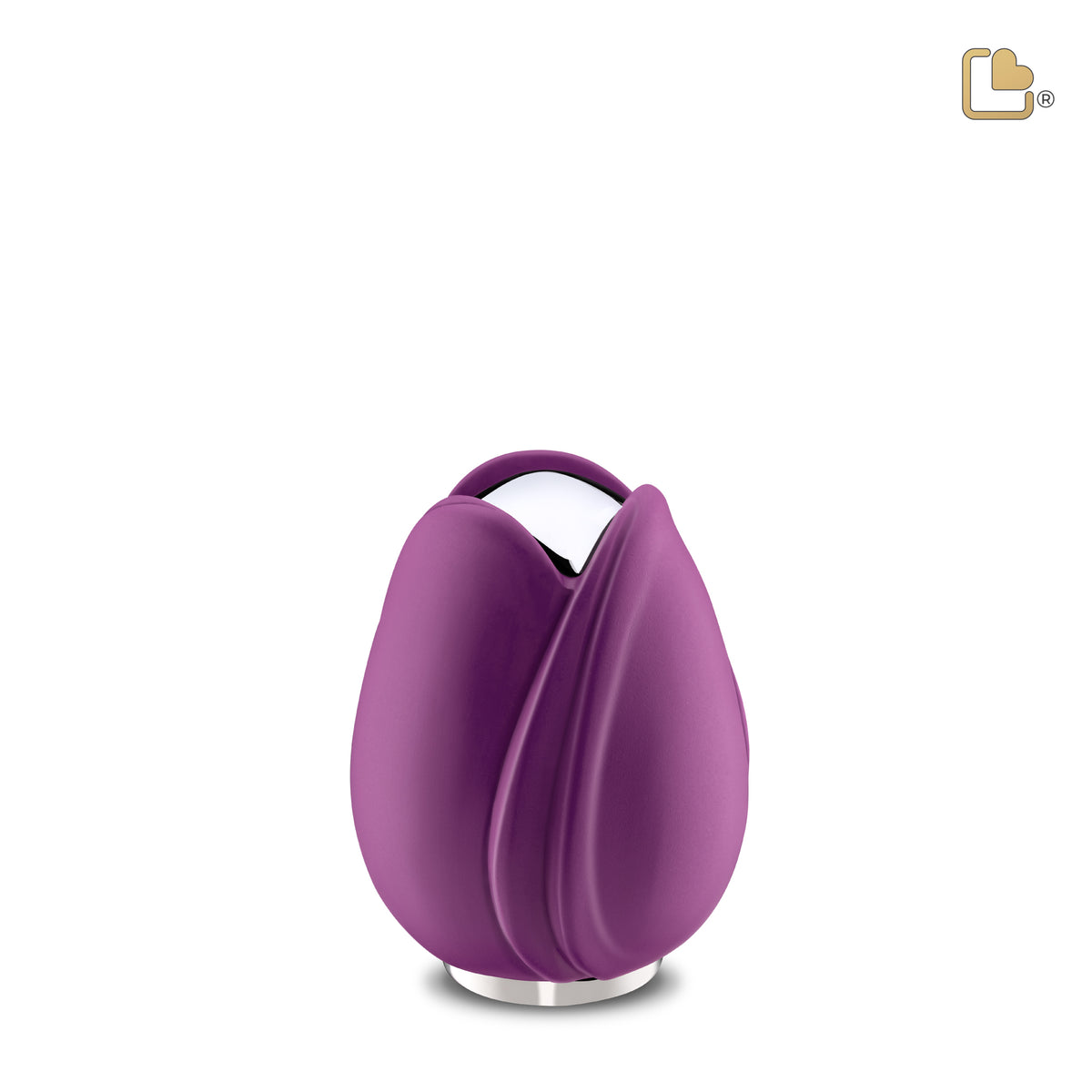 K1054   Tulip Keepsake Urn Purple &amp; Pol Silver